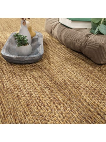 KADIMA DESIGN Teppich Kurzflor Unifarben Wohnzimmer in Braun-Beige