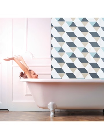 relaxdays Duschrollo Triangle in Bunt - (B)120 x (H)240 cm