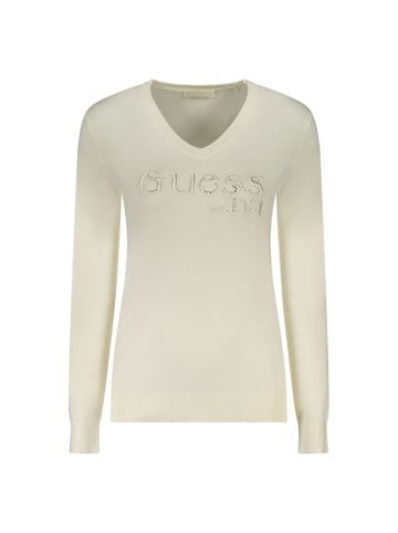 Guess Jeans Weißes Viskose-langärmeliges T-Shirt