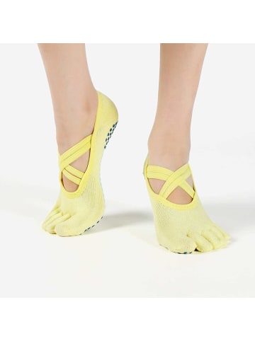 MUNADUNA Yoga-Zehensocken mit Doppelkreuz in Hellgrau