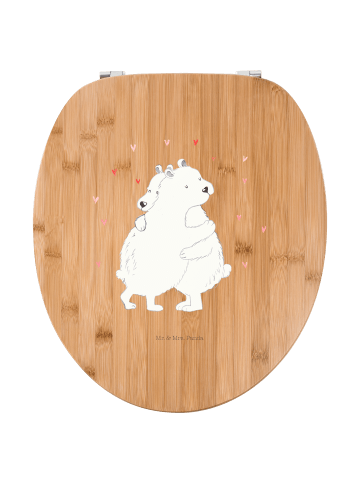 Mr. & Mrs. Panda Motiv WC Sitz Eisbär Umarmen ohne Spruch in Braun
