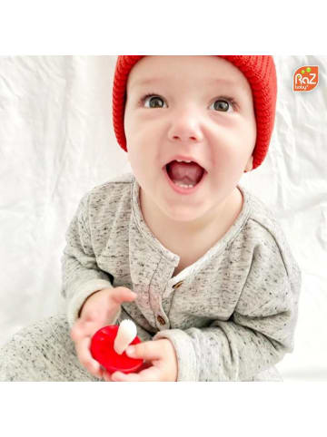 RaZbaby Beißringe 2er logopädisch Pilze für Babys 100% Silikon 3M+ in Grün