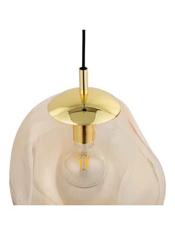 Licht-Erlebnisse Pendelleuchte (B)35 x (L)35 x (T)185 cm in Gold BernsteinGold Bernstein