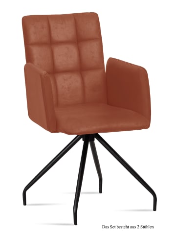 58 aufm Kessel ARMLEHNSTUHL (2er-Set) Devina 52x91x60 Schwarz/Braun