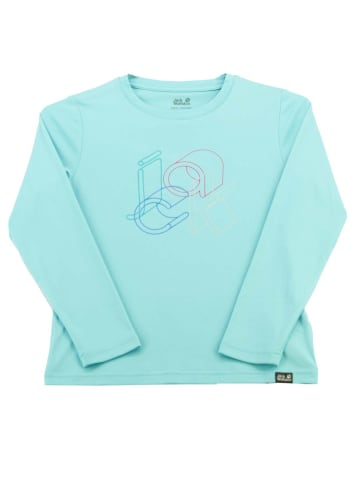 Jack Wolfskin Langarmshirt Sunshine Hut Kinder UV-Shirt Longsleeve Shirt Outdoor in Blau