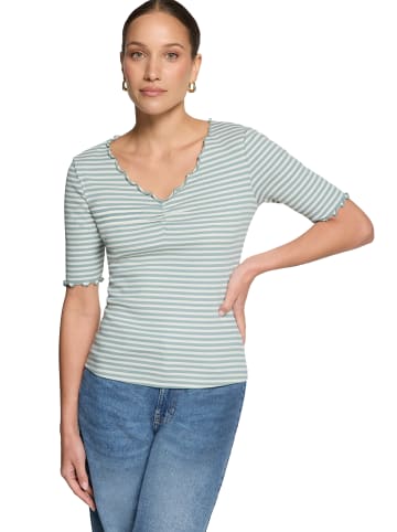 Zero  Halbarm-Shirt mit Raffung in Blue/Cream