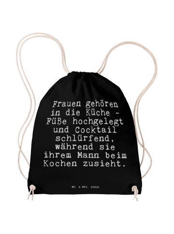 Mr. & Mrs. Panda Gym Bag Frauen gehören in die... mit Spruch in Schwarz