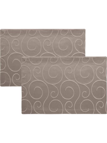 Erwin Müller Jacquard Tischset 2er-Pack Oberhausen in taupe