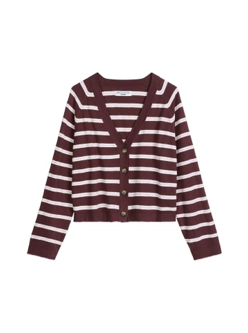Marc O'Polo DENIM Gestreifter Cardigan regular in Dark Pink