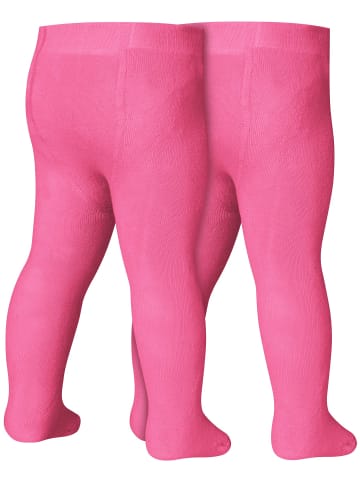 Playshoes Thermo-Strumpfhose uni Doppelpack in Pink