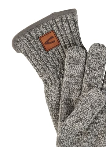Camel Active Melierte Strickhandschuhe mit warmen Futter in Hellgrau
