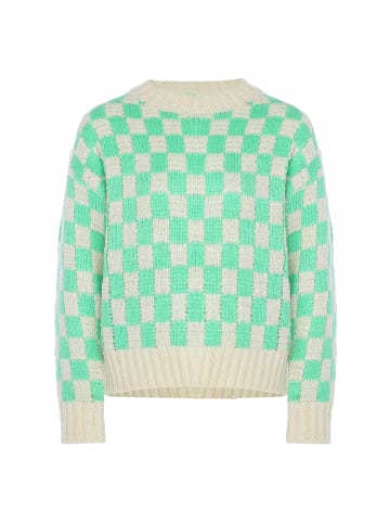 myMo ROCKS Damen Pullover in MINT WEISS KARIERT