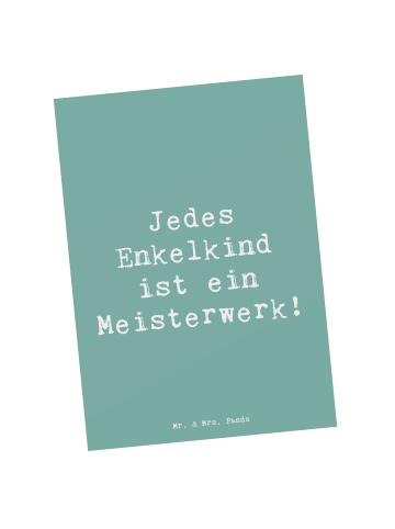 Mr. & Mrs. Panda Postkarte Spruch Enkelkinder Meisterwerk mit Sp... in Meeresbrise