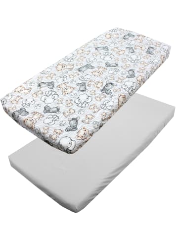 TupTam Baby Kinder Spannbettlaken 2er Pack in grau