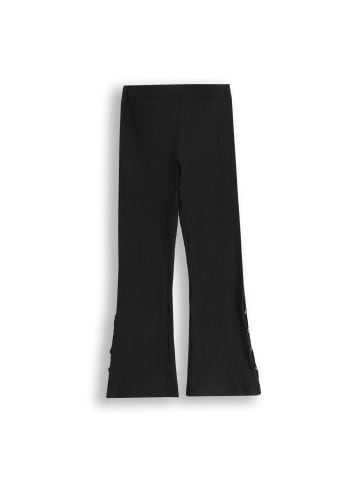 Coccodrillo Gerippte Leggings mit langem Hosenbein in schwarz