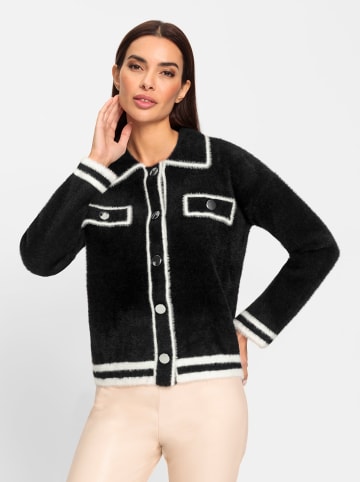 Heine Strickjacke in schwarz-ecru