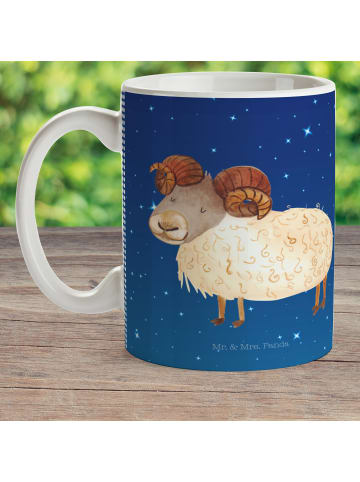 Mr. & Mrs. Panda Pott Sternzeichen Widder ohne Spruch in Sternenhimmel Blau