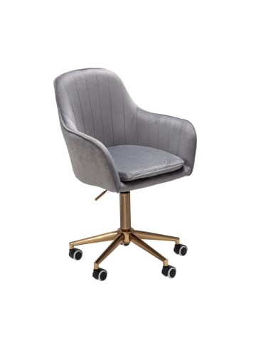 KADIMA DESIGN Schreibtischstuhl Samt , Design Drehstuhl mit Lehne, Arbeitsstuhl in Grau