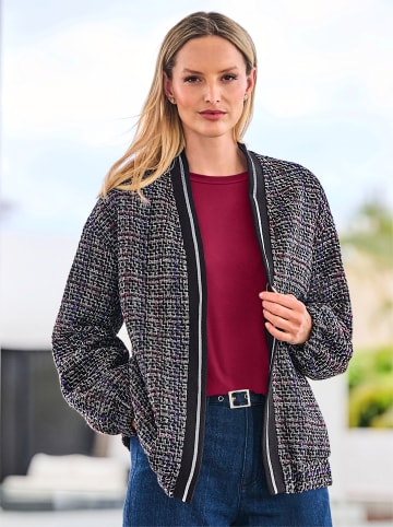 Heine Bouclé-Blazer in schwarz-bordeaux-gemustert
