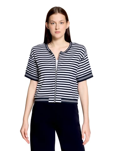 Betty Barclay Shirtjacke mit Reißverschluss in Weiß/Dunkelblau