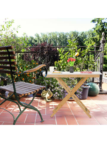 relaxdays Klapptisch in Natur/ Weiß - (B)105 x (H)70 x (T)50 cm