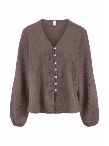 Hessnatur Hessnatur Musselin Bluse Relaxed aus reiner Bio-Baumwolle in mocca