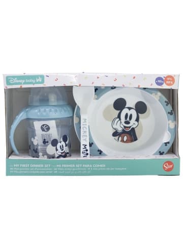Disney Mickey Mouse Baby Geschenkset 3-teilig Trinkbecher, Schale & Löffel