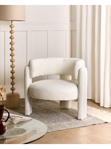 Beliani Sessel BUREA in Weiß - (W) 80 x (H) 74 x (L) 70 cm