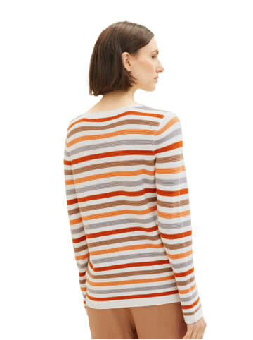 Tom Tailor Langarm Strickpullover Rundhals Sweater aus Baumwolle OTTOMAN in Orange