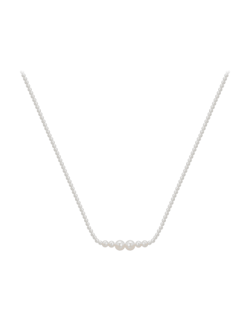 faina Women Beaded Necklace in Rose Gold White