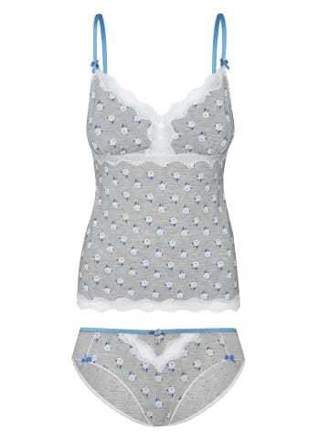 Vive Maria Wäscheset: Top mit Slip Blue Love in grau meliert allover