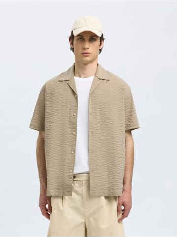 Selected Kurzarm FreizeitHemd für Herren in beige