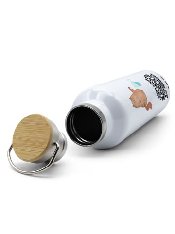 Mr. & Mrs. Panda Trinkflasche Katze Wasserglas mit Spruch in Weiß