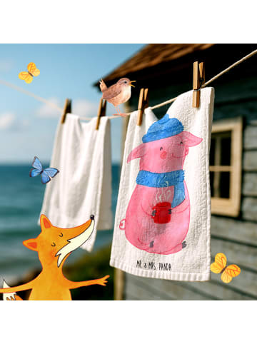 Mr. & Mrs. Panda Gästetuch Schweinchen Glühwein ohne Spruch in Weiß