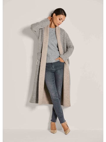 MADELEINE Doubleface-Mantel mit Schalkragen in steingrau / beige / melange