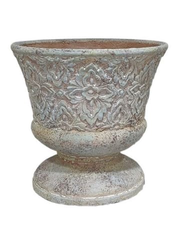 AltoBelli Blumentopf FIORENZA auf Fuß Antik Grau Patina Zement 23x22 cm