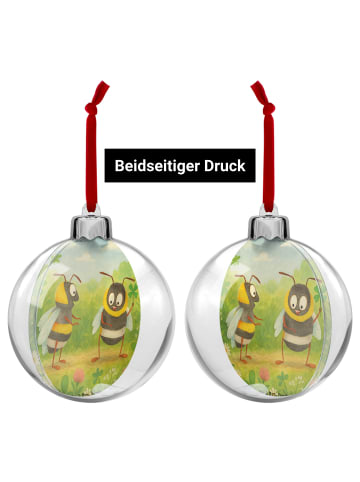Mr. & Mrs. Panda Weihnachtskugel Hummeln Kleeblatt Design ohne S... in Weiß