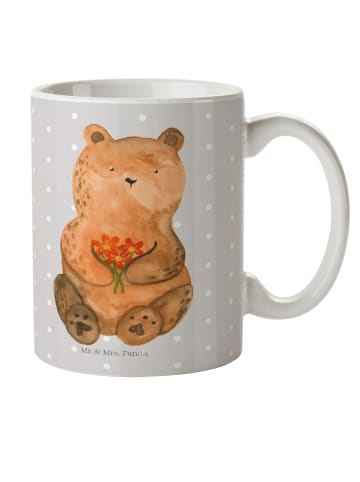 Mr. & Mrs. Panda Tasse Bär Dankbar ohne Spruch in Grau Pastell