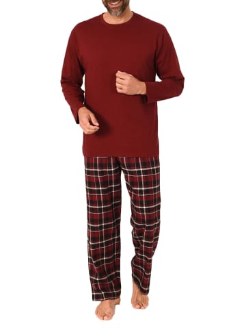 NORMANN Schlafanzug lang Pyjama FlanellHose Karo - 88213 in rot2