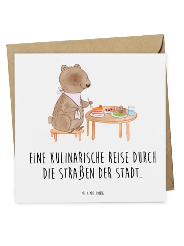 Mr. & Mrs. Panda Geschenkgutschein Street Food Tour mit Spruch in Weiß