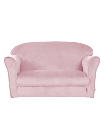 roba Lil Sofa' Kindercouch mit Armlehnen, Samtstoff Rosa