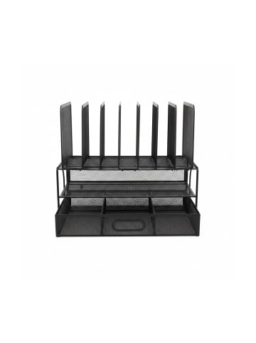 relaxdays Schreibtisch Organizer in Schwarz – (B)35 x (H)36 x (T)24,5 cm