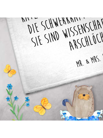 Mr. & Mrs. Panda Handtuch Katze Wasserglas mit Spruch in Weiß