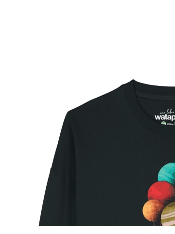 wat? Apparel Sweatshirt Balloon Spaceman in Schwarz