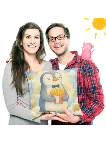 Mr. & Mrs. Panda Sofa Kissen Pinguin Engel Pommes Design ohne Sp... in Weiß