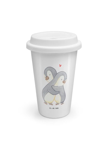 Mr. & Mrs. Panda To Go Becher Pinguine Kuscheln ohne Spruch in Weiß