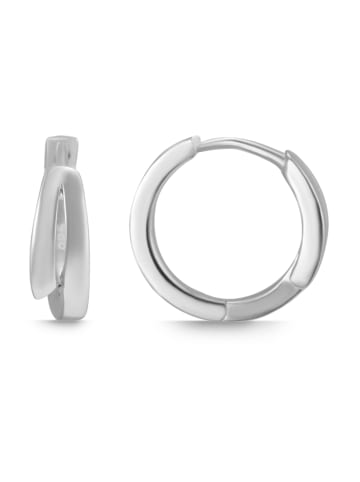 Adeliás Damen Ohrringe – Klappcreole aus 925 Silber in silber