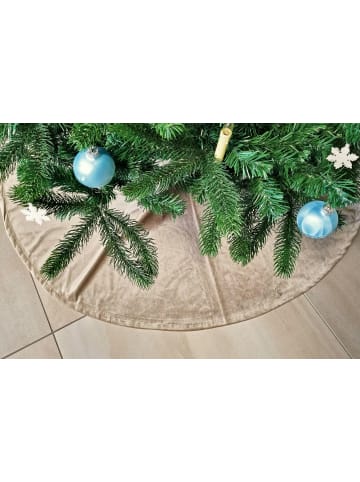 JACK Christbaumdecke Rund Ø 120cm Weihnachtsbaumdecke in Taupe / Samt