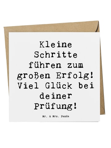 Mr. & Mrs. Panda Faltkarte Spruch Prüfungen bestehen mit Spruch in Weiß
