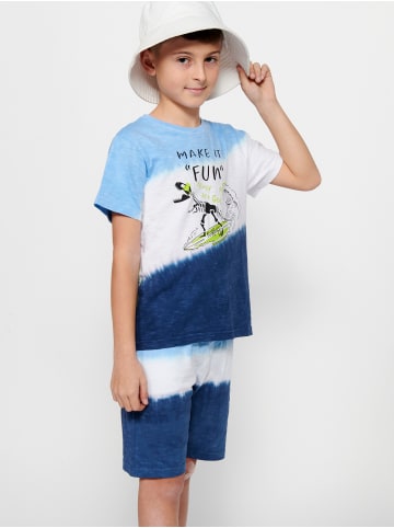 KOROSHI Kurzarm-t-shirt in blau